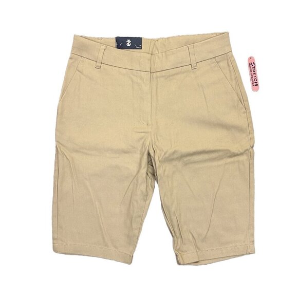 Izod Girls Bermuda Size 14 Regular Beige 10" Inseam Stretch Adjustable Waist NWT - Picture 1 of 15